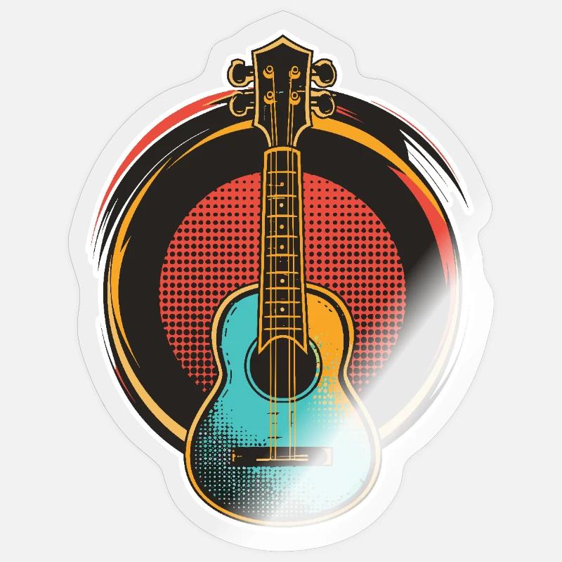 Ukulele - Sticker Größe S (10 x 10 cm) - Transparent glänzend