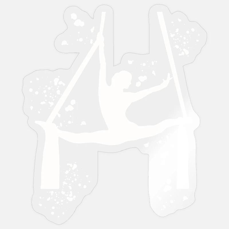 Panno Verticale Acrobazie Aeree Seta Aerea - Sticker formato S (10 x 10 cm) - trasparente lucido