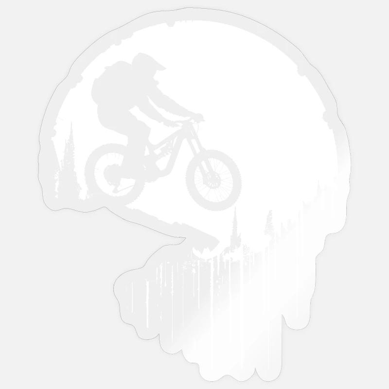 Mountainbiker - Sticker Größe S (10 x 10 cm) - Transparent glänzend