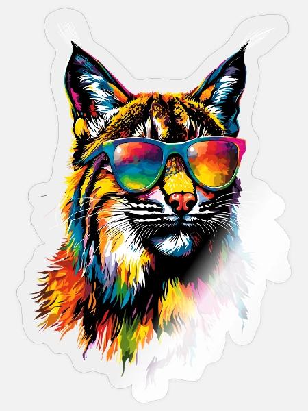 Luchs Lynx Wildkatze Raubkatzen Katzen Süße Luchse - Sticker Größe S (10 x 10 cm) - Transparent glänzend