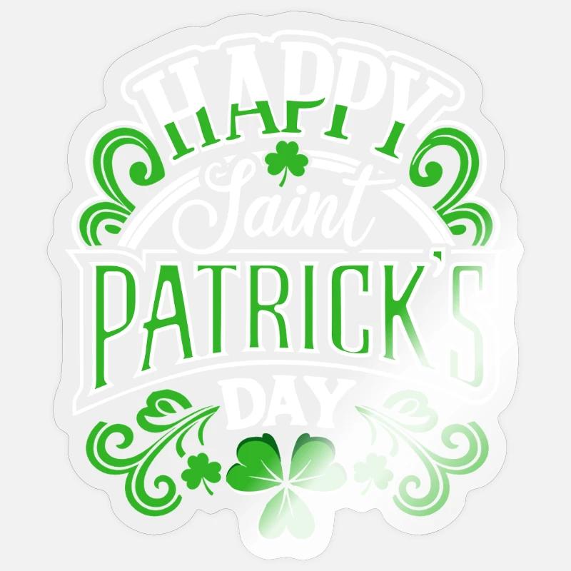 Bonne Saint-Patrick - Shamrock - Irlande - Sticker taille S (10 x 10 cm) - brillant transparent