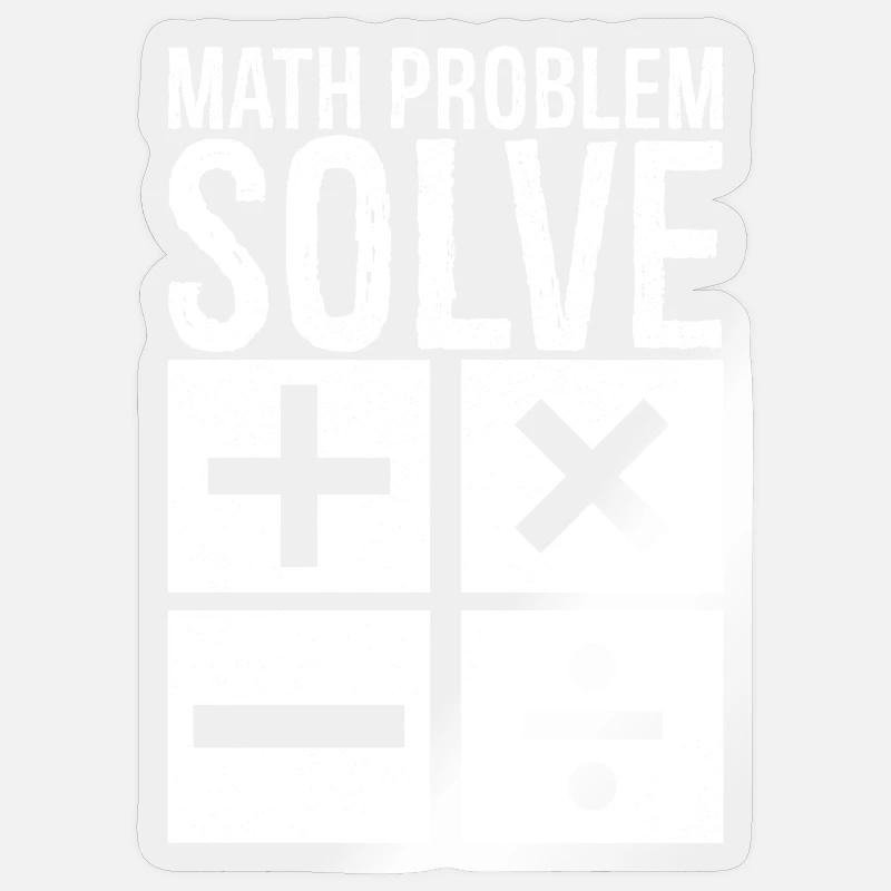 math problem solve - Sticker Größe S (10 x 10 cm) - Transparent glänzend