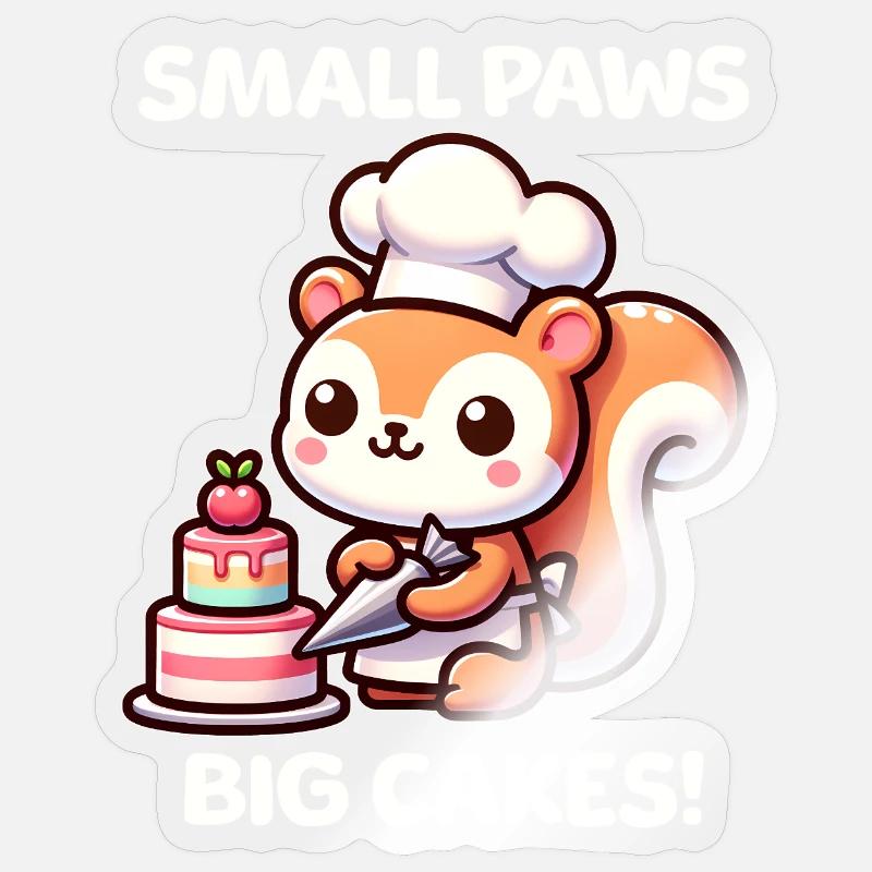 Gebäck Eichhörnchen - Sticker Größe S (10 x 10 cm) - Transparent glänzend