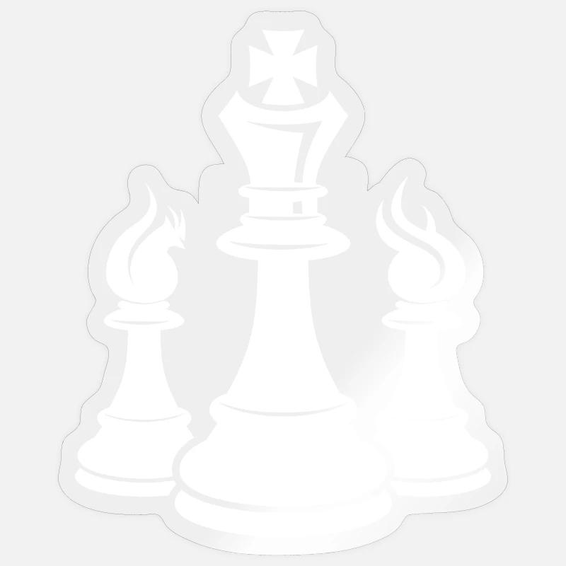 Chess Pieces Drawing - Sticker size S (10 x 10 cm) - transparent glossy