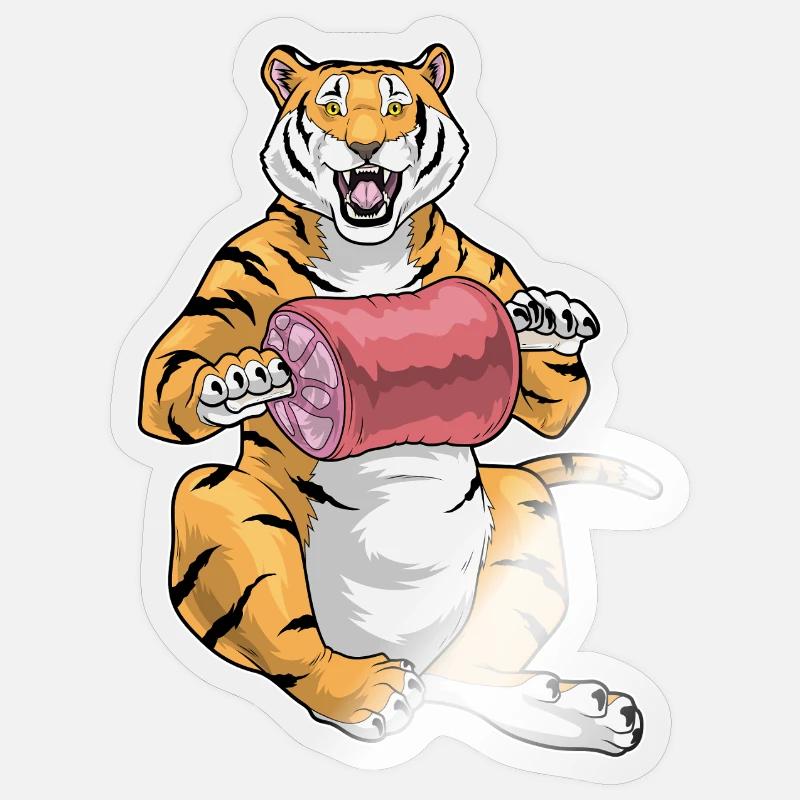 Tiger Meat - Sticker size S (10 x 10 cm) - transparent glossy