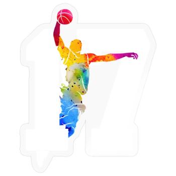 NUMBER 17 BASKETBALL 17TH BIRTHDAY - Sticker size S (10 x 10 cm) - transparent glossy - Front
