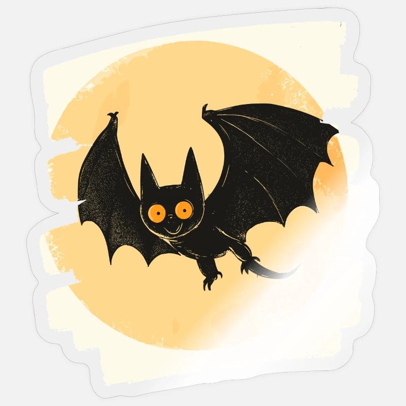 Fledermaus Retro - Sticker Größe S (10 x 10 cm) - Transparent glänzend
