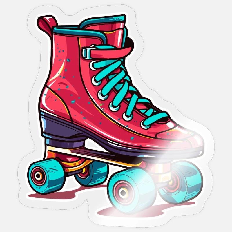 Rollerskates Grafik Sticker Größe S (10 x 10 cm)