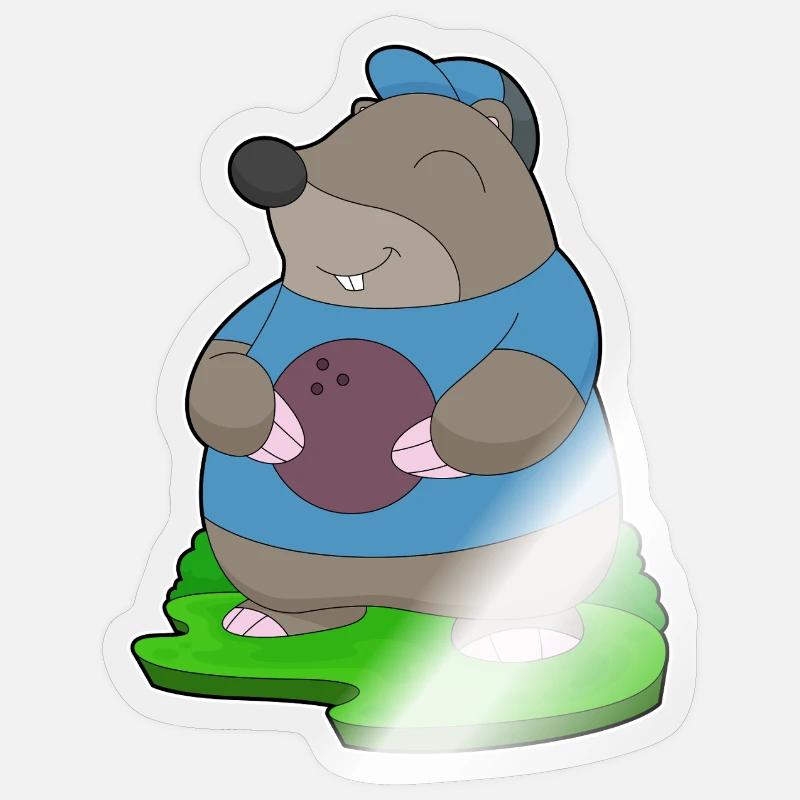 Mole Bowling Bowling Ball - Sticker size S (10 x 10 cm) - transparent glossy