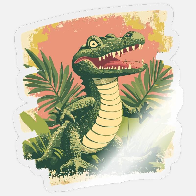 Crocodile - Sticker taille S (10 x 10 cm) - brillant transparent