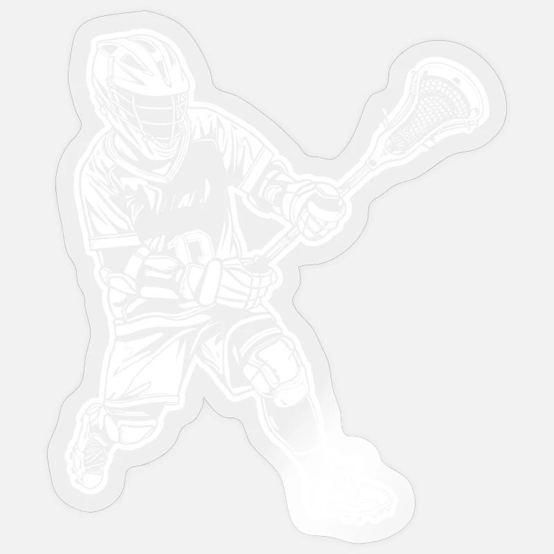 Dessin d’un joueur de crosse - Sticker taille S (10 x 10 cm) - brillant transparent