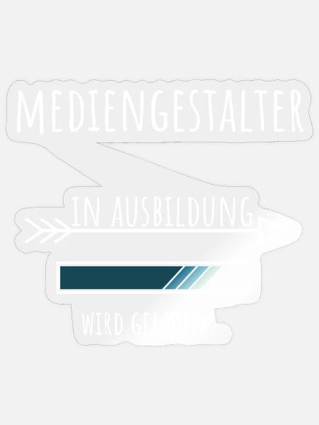Mediengestalter Ausbildung Beruf Geschenk - Sticker Größe S (10 x 10 cm) - Transparent glänzend