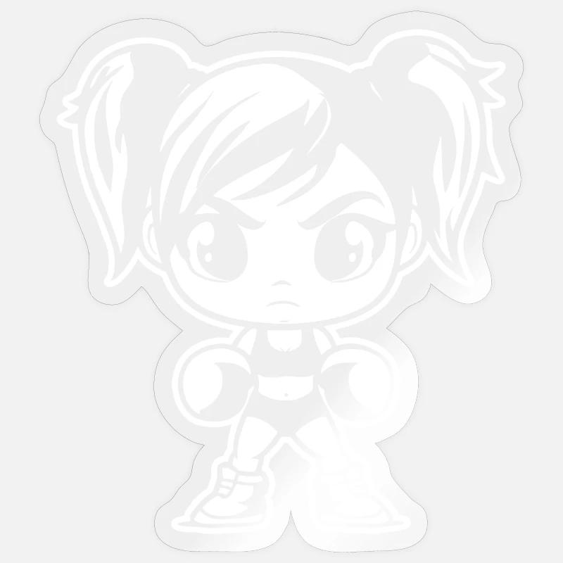 Petit boxer - Sticker taille S (10 x 10 cm) - brillant transparent