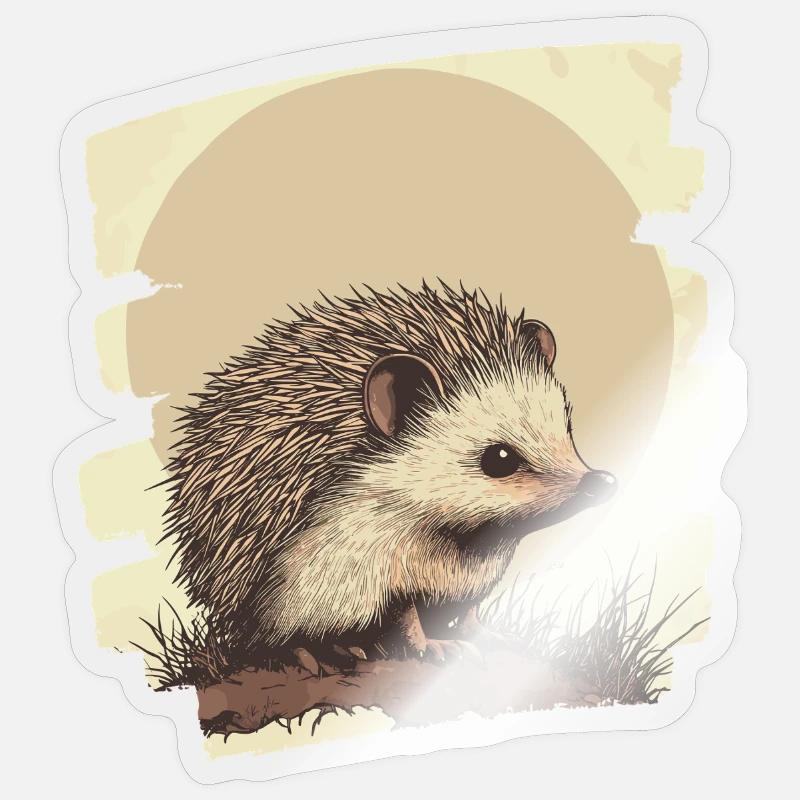 Igel - Sticker Größe S (10 x 10 cm) - Transparent glänzend