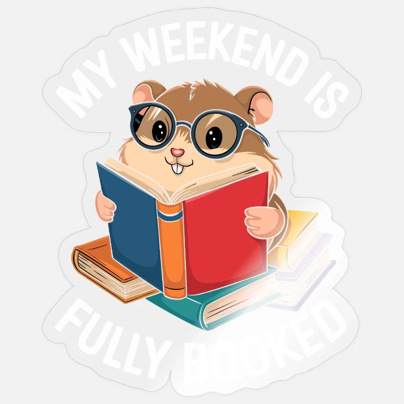 Mon week-end est complet - Sticker taille S (10 x 10 cm) - brillant transparent