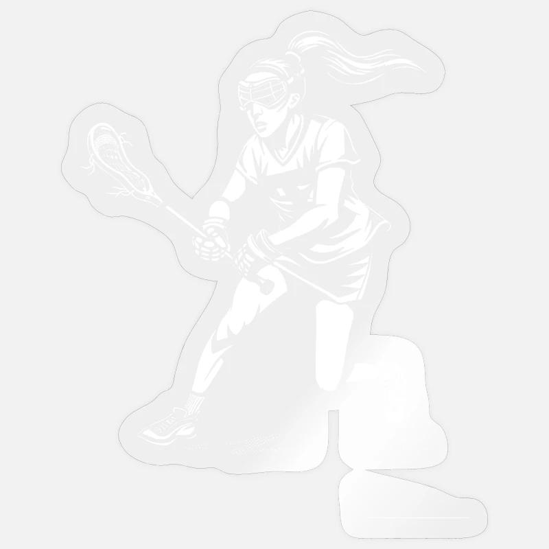 Joueuse de crosse - Sticker taille S (10 x 10 cm) - brillant transparent