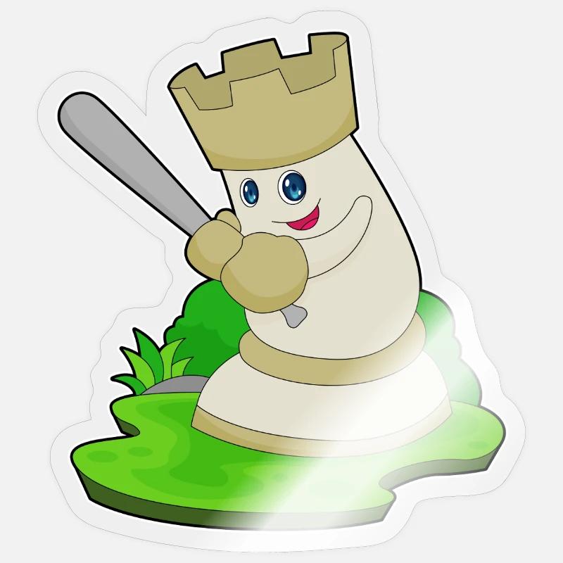 Schachfigur Turm Schach - Sticker Größe S (10 x 10 cm) - Transparent glänzend