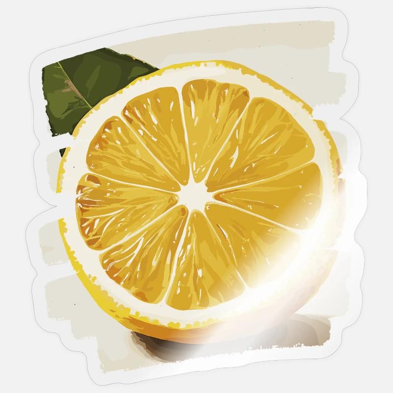 Zitrone - Sticker Größe S (10 x 10 cm) - Transparent glänzend