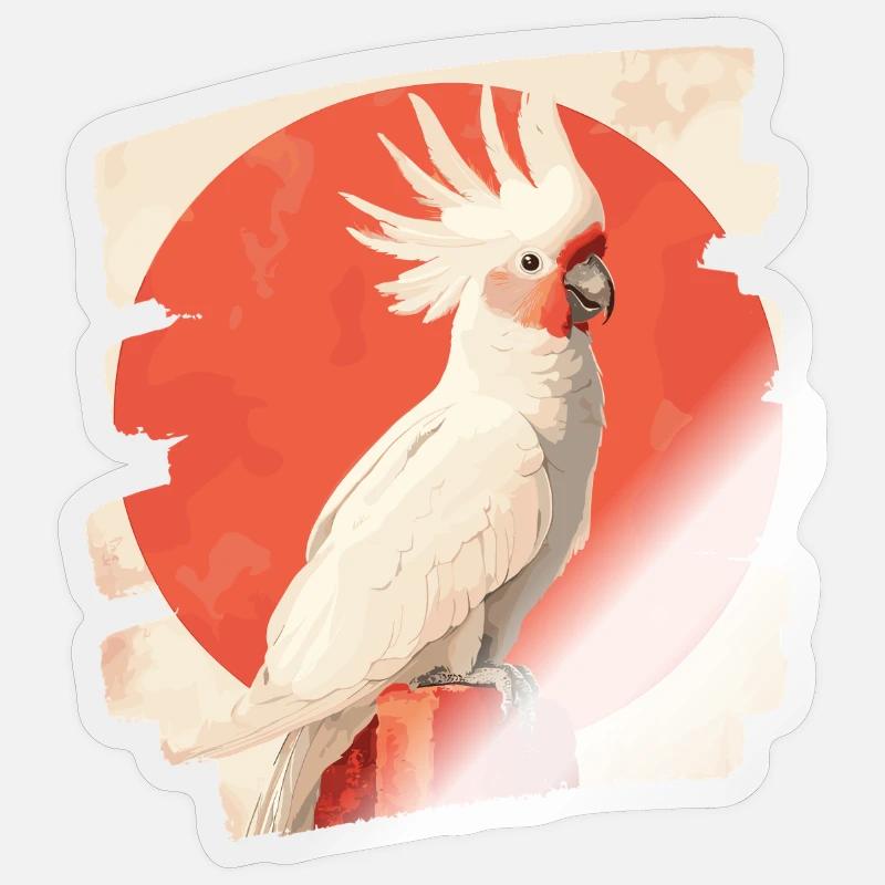Cacatoès - Sticker taille S (10 x 10 cm) - brillant transparent