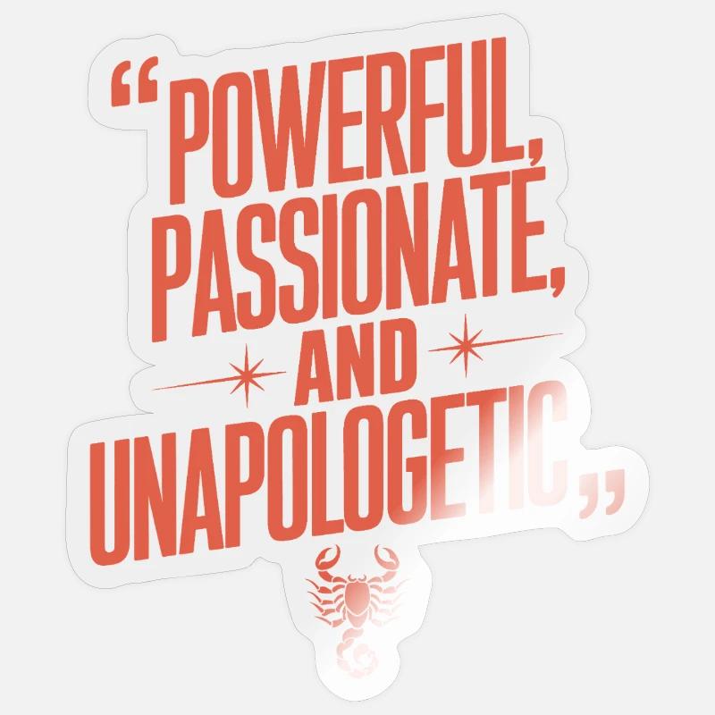 Passionate Scorpio: Powerful and Sticker size S (10 x 10 cm)