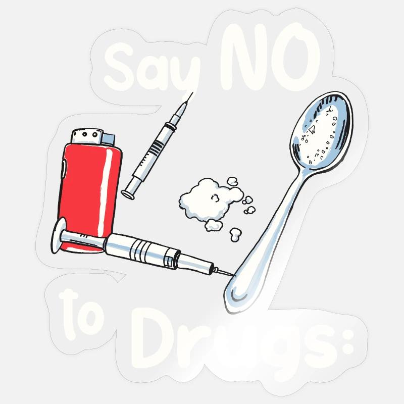 Dites NON à la drogue Sticker taille S (10 x 10 cm)