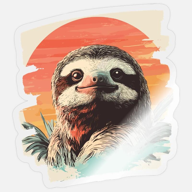 Sloth - Sticker size S (10 x 10 cm) - transparent glossy