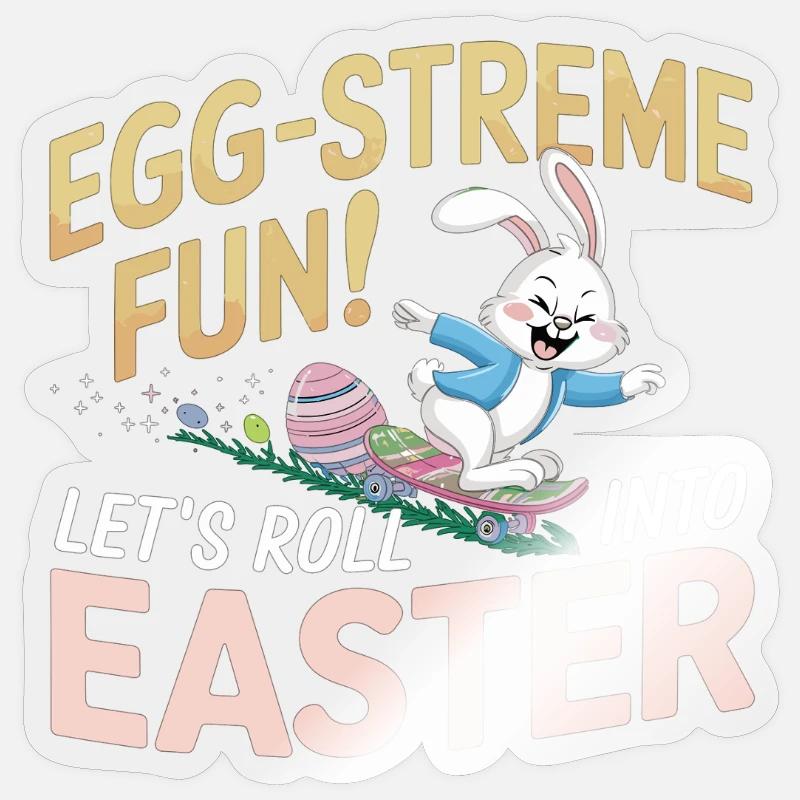 Skateboard Bunny – Cool Easter Design Sticker size S (10 x 10 cm)