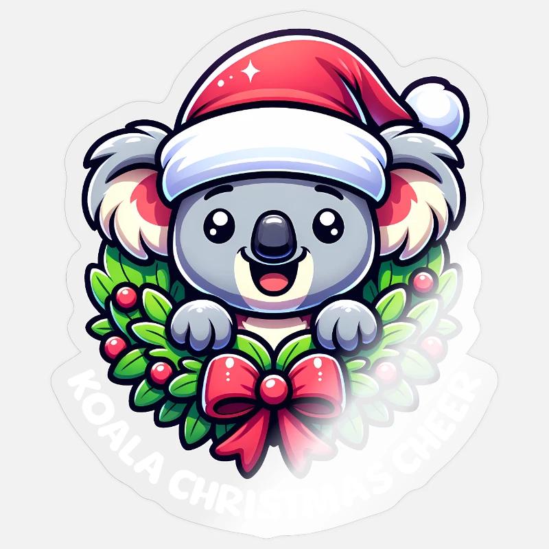 Christmas Koala - Sticker size S (10 x 10 cm) - transparent glossy