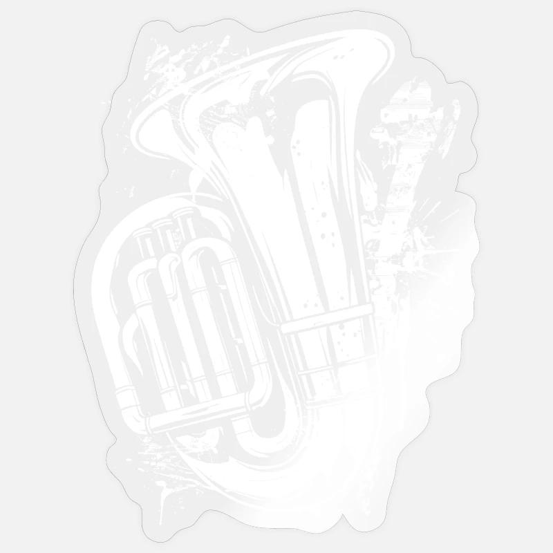 Tuba Graffiti - Sticker taille S (10 x 10 cm) - brillant transparent