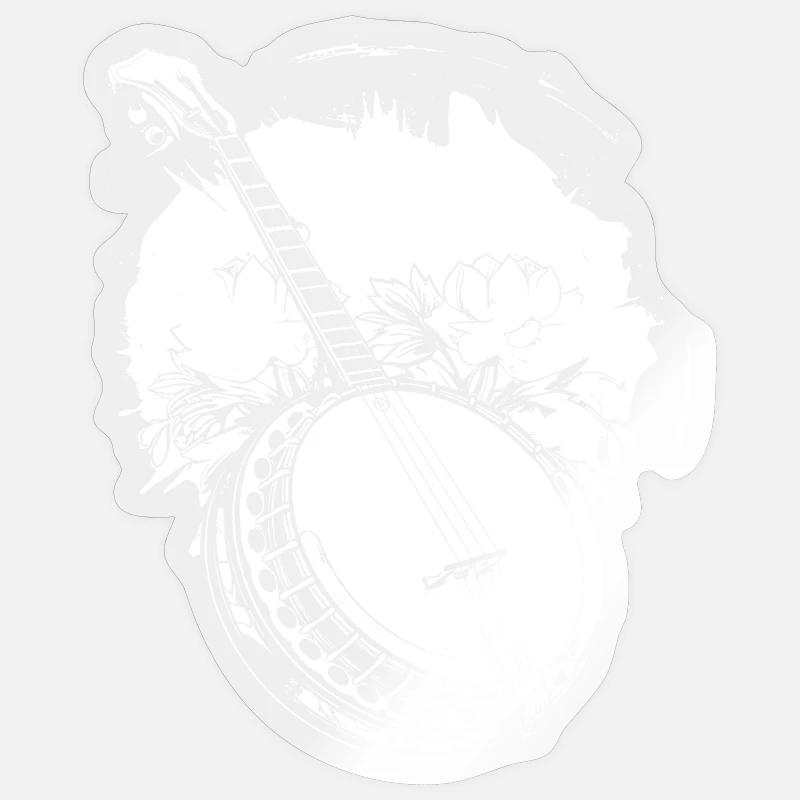 Banjo - Sticker taille S (10 x 10 cm) - brillant transparent