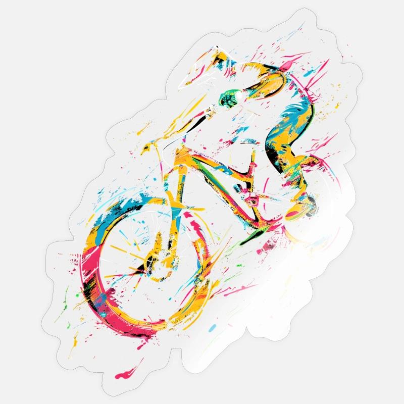 Vtt - Sticker taille S (10 x 10 cm) - brillant transparent