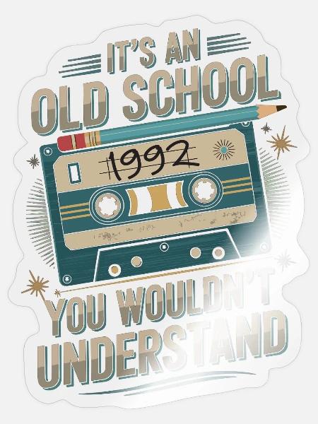 Retro Vibes – 1992 Edition - Sticker Größe S (10 x 10 cm) - Transparent glänzend