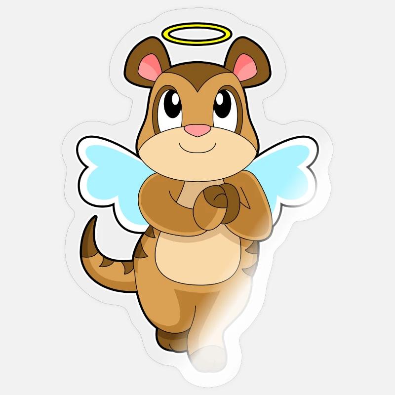 Ailes d’ange suricate - Sticker taille S (10 x 10 cm) - brillant transparent