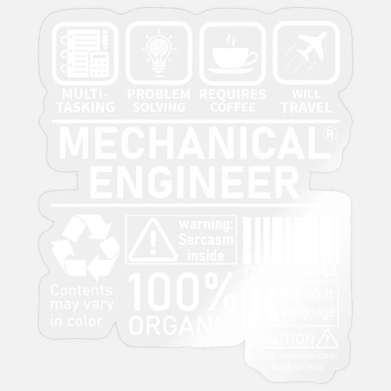 Ingénieur mécanique multitâche résolution de problèmes Sticker taille S (10 x 10 cm)