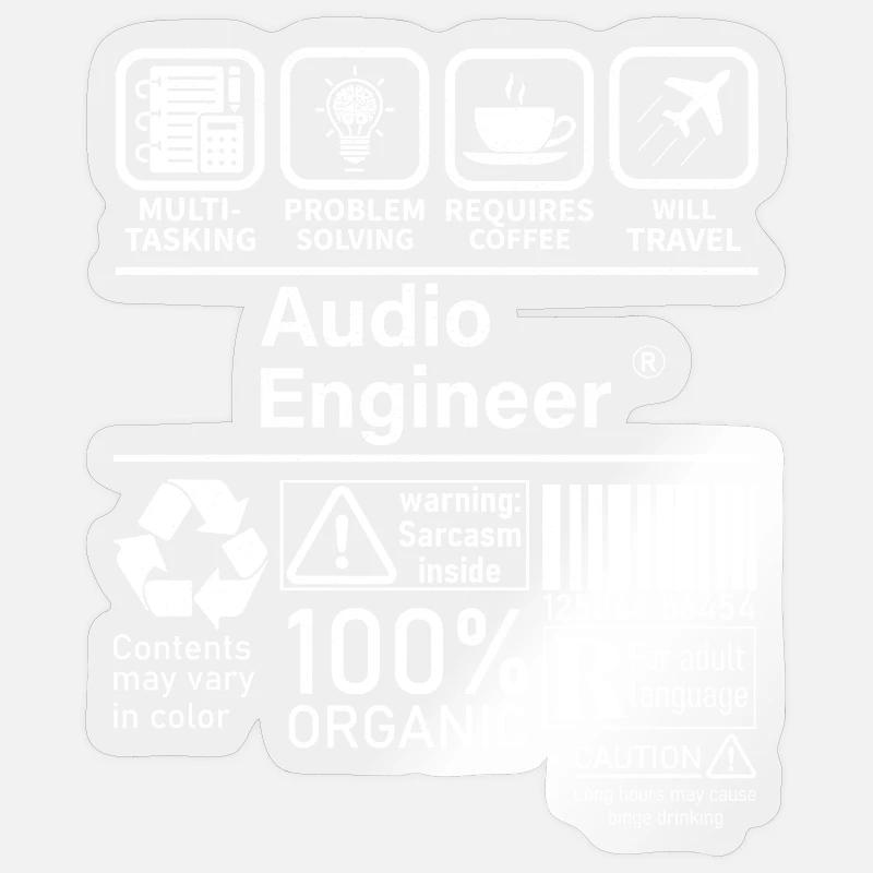 Ingénieur du son multitâche résolution de problèmes Sticker taille S (10 x 10 cm)