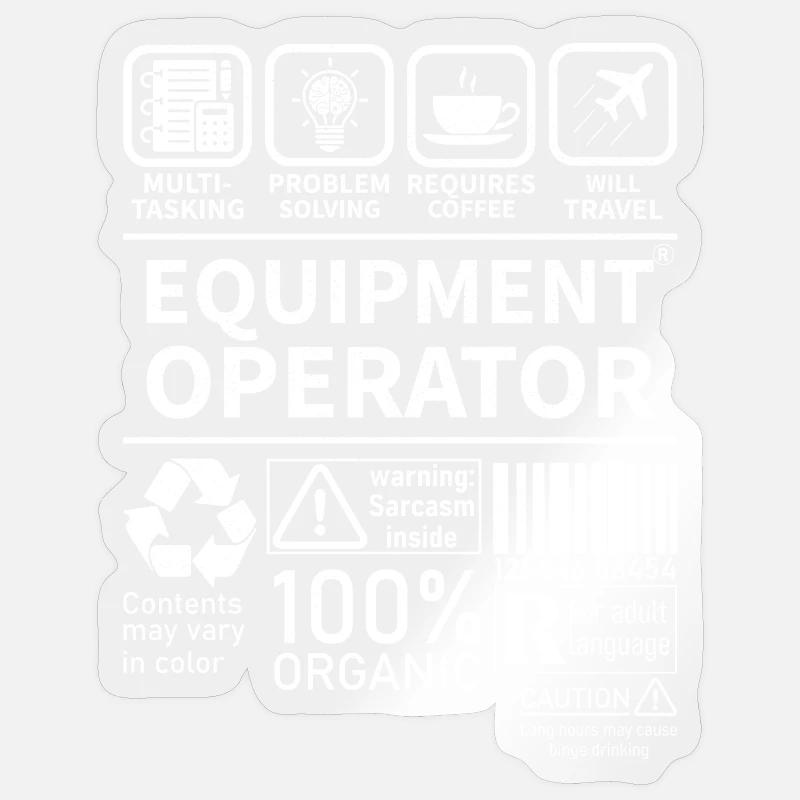 Equipment operator multi tasking problem solving - Sticker Größe S (10 x 10 cm) - Transparent glänzend