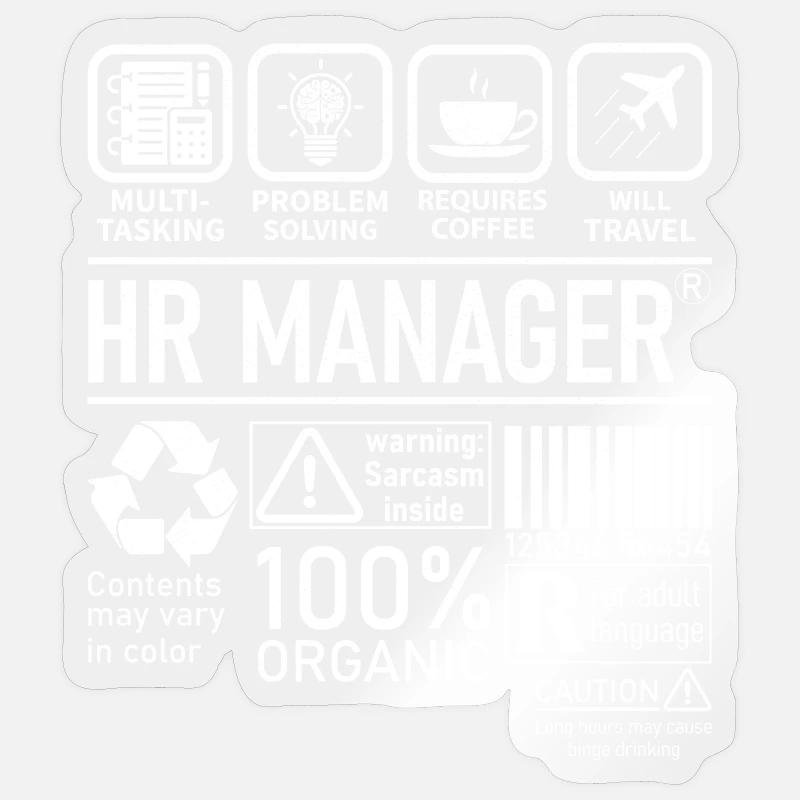 Hr Manager multi tasking problem solving - Sticker size S (10 x 10 cm) - transparent glossy