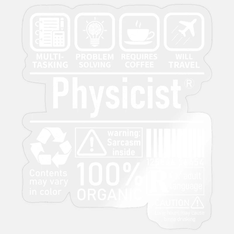 Physicist Specialist multi tasking problem solving - Sticker size S (10 x 10 cm) - transparent glossy