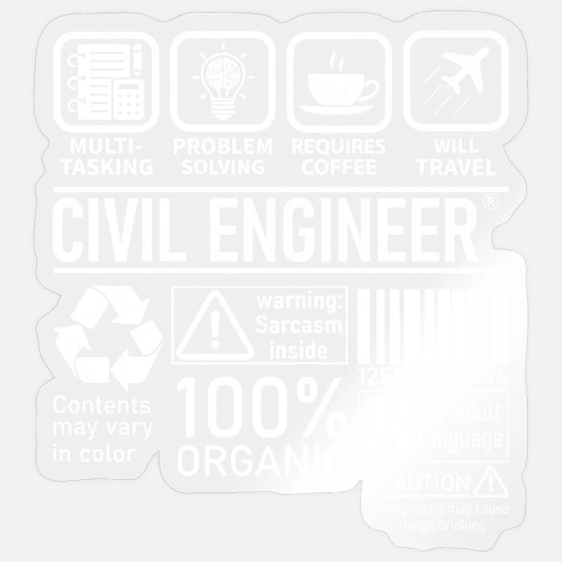 Civil Engineer multi tasking problem solving Sticker Größe S (10 x 10 cm)