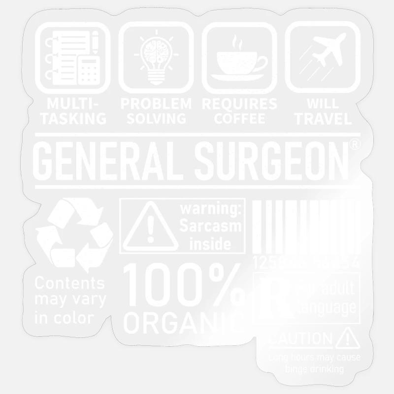 Chirurgien généraliste multitâche résolution de problèmes Sticker taille S (10 x 10 cm)