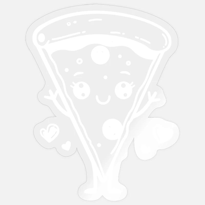 Style Pizza BD - Sticker taille S (10 x 10 cm) - brillant transparent