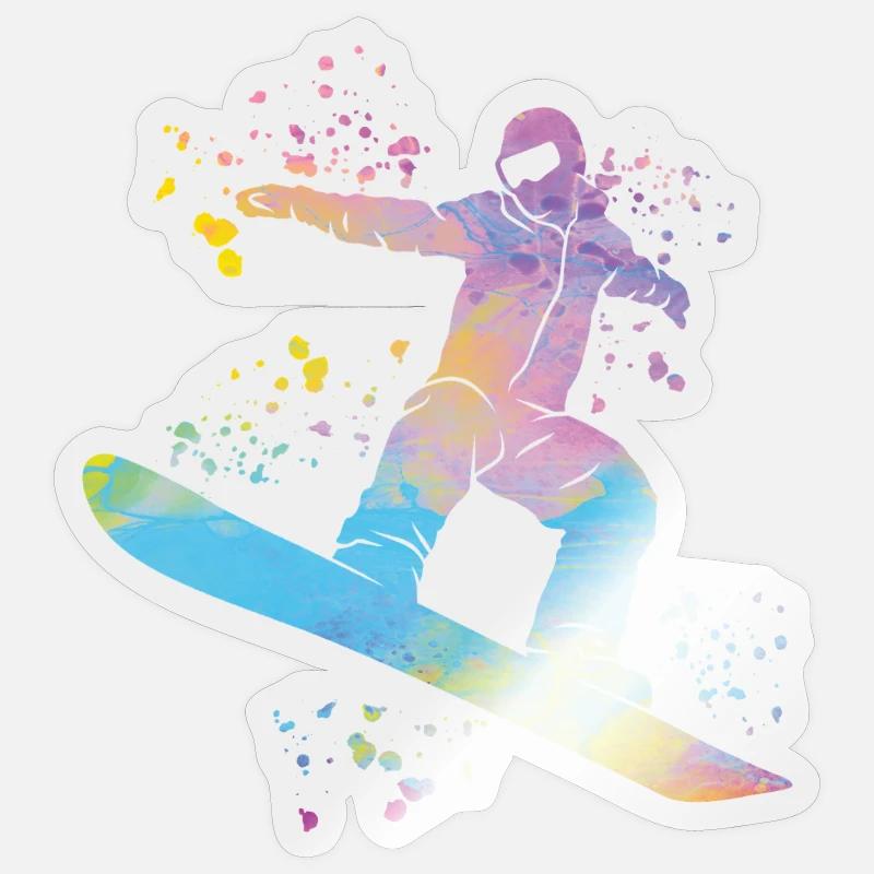 Snowboarder Snowboarding Snowboard - Sticker Größe S (10 x 10 cm) - Transparent glänzend