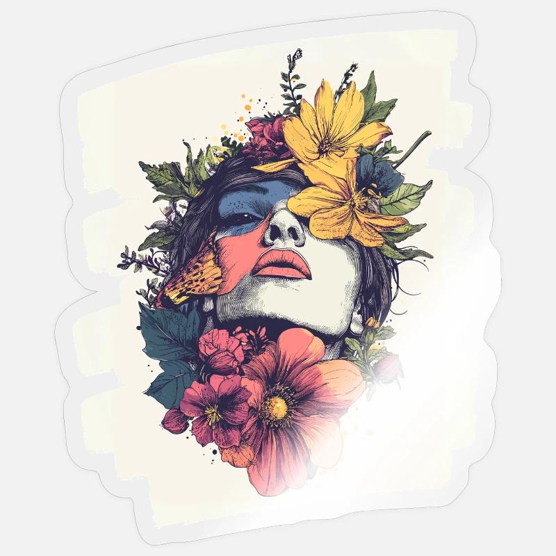 Spring Spring Beginning Flowers - Sticker size S (10 x 10 cm) - transparent glossy