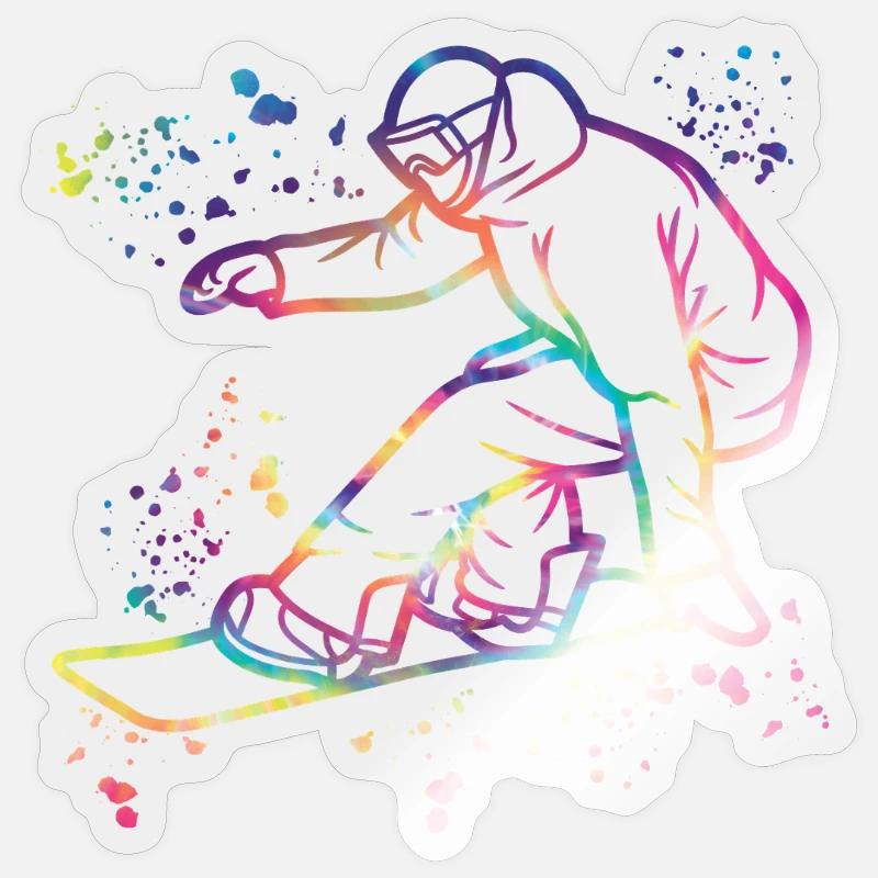 Snowboarder Snowboarding Snowboard - Sticker size S (10 x 10 cm) - transparent glossy
