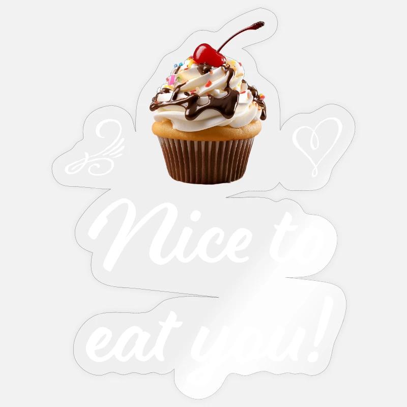 Cupcake 2 ws - Sticker Größe S (10 x 10 cm) - Transparent glänzend