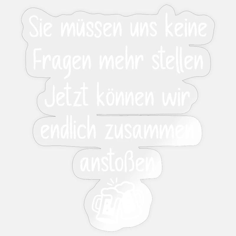 Lehrer Abschied endlich anstoßen Sticker Größe S (10 x 10 cm)