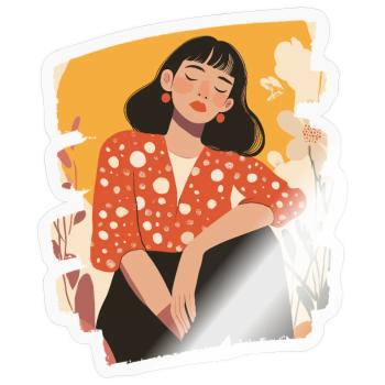 Relax Meditation Selfcare Me-Time - Sticker Größe S (10 x 10 cm) - Transparent glänzend - Vorne