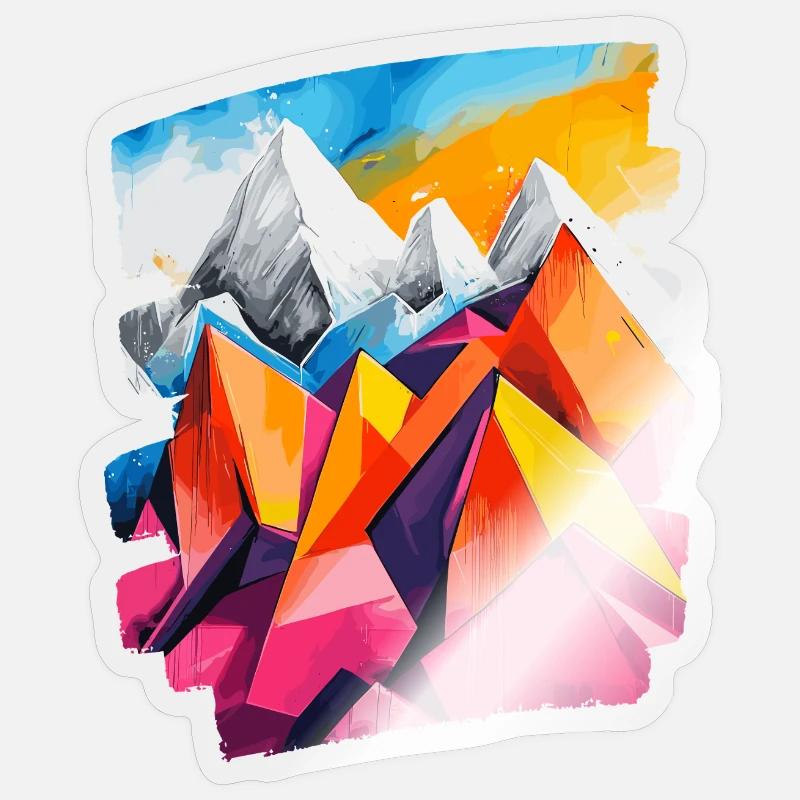 Mountains - Sticker size S (10 x 10 cm) - transparent glossy