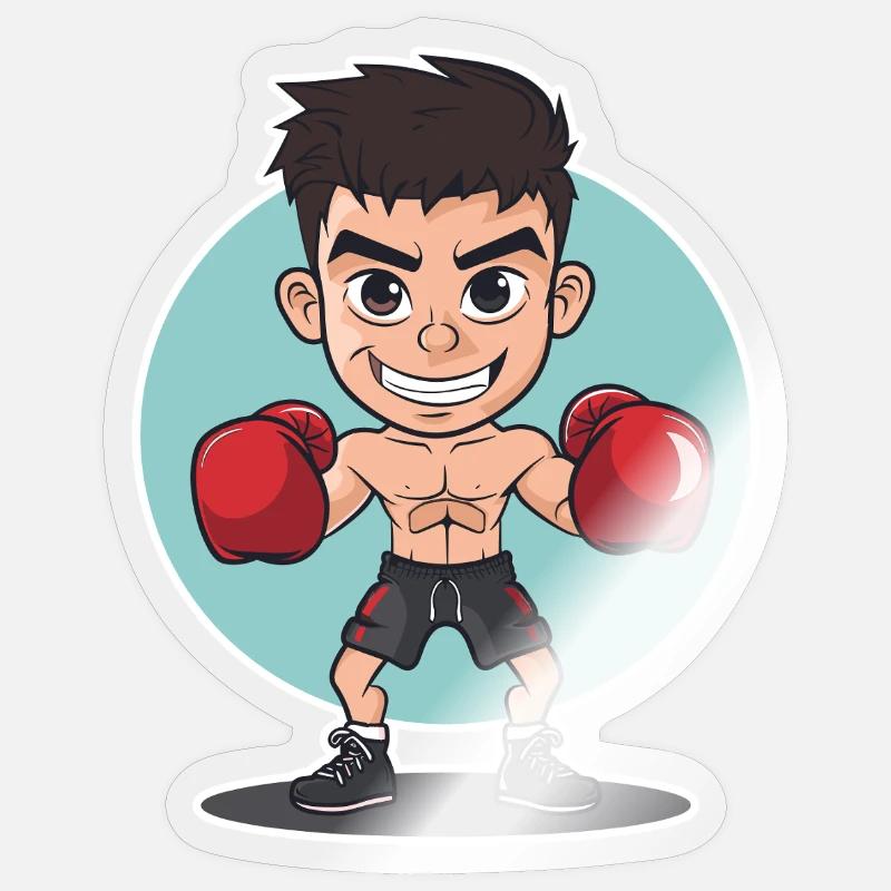 Look de boxeur BD Sticker taille S (10 x 10 cm)
