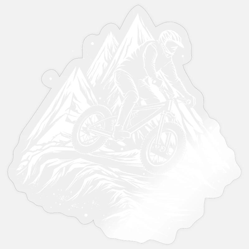Dessin VTT - Sticker taille S (10 x 10 cm) - brillant transparent